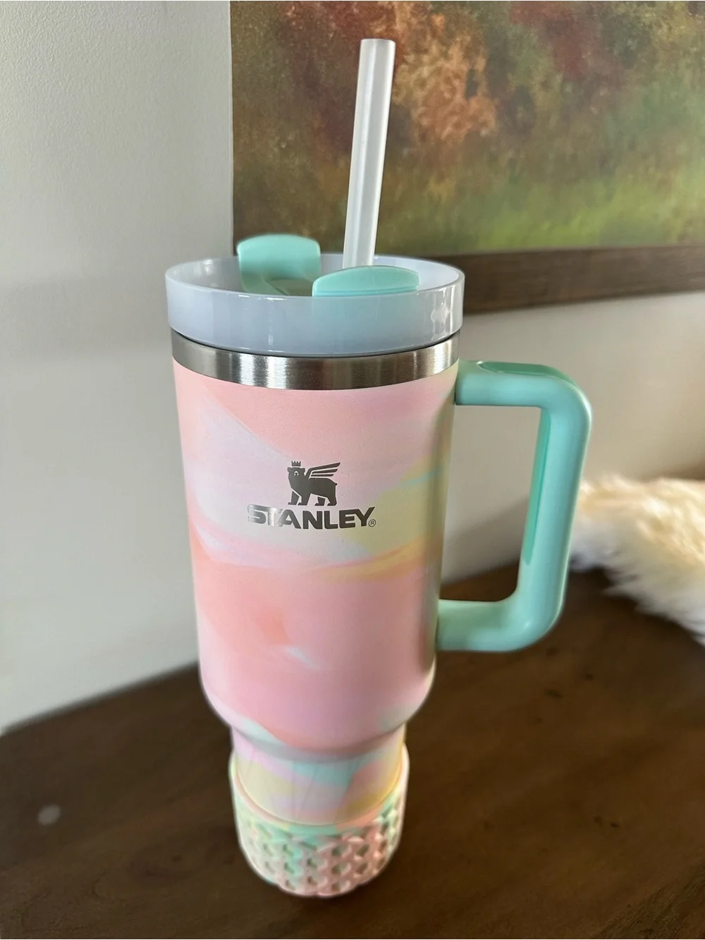Stanley- Warm Serene Brushstrokes 40oz with matching waffle boot - Picture 3 of 7